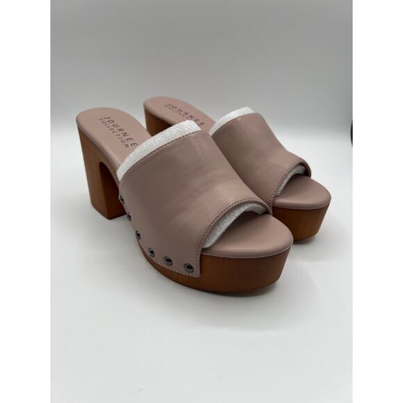 JOURNEE COLLECTION WOMENS SIZE 9M VEDA PLATFORM HEEL SANDALS MAUVE PINK - Picture 3 of 9